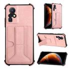 For Infinix Zero X / X Pro Dream Holder Card Bag Shockproof Phone Case(Rose Gold) - 1