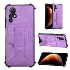 For Infinix Zero X / X Pro Dream Holder Card Bag Shockproof Phone Case(Purple) - 1