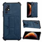 For Infinix Zero X / X Pro Dream Holder Card Bag Shockproof Phone Case(Blue) - 1