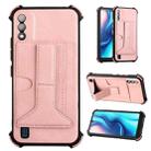 For Itel A37 / A26 Dream Holder Card Bag Shockproof Phone Case(Rose Gold) - 1