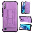 For Itel A37 / A26 Dream Holder Card Bag Shockproof Phone Case(Purple) - 1