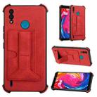 For Itel A56 Dream Holder Card Bag Shockproof Phone Case(Red) - 1