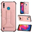 For Itel A56 Dream Holder Card Bag Shockproof Phone Case(Rose Gold) - 1