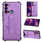 For Itel S17 Dream Holder Card Bag Shockproof Phone Case(Purple) - 1