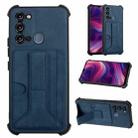 For Itel S17 Dream Holder Card Bag Shockproof Phone Case(Blue) - 1