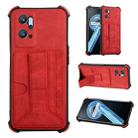 For OPPO Realme 9i Dream Holder Card Bag Shockproof Phone Case(Red) - 1