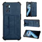 For OPPO Realme 9i Dream Holder Card Bag Shockproof Phone Case(Blue) - 1