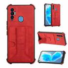 For Tecno Camon 18i Dream Holder Card Bag Shockproof Phone Case(Red) - 1