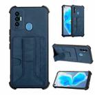 For Tecno Camon 18i Dream Holder Card Bag Shockproof Phone Case(Blue) - 1