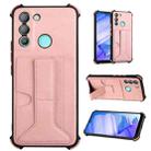 For Tecno Pop 5 LTE Dream Holder Card Bag Shockproof Phone Case(Rose Gold) - 1