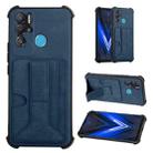 For Tecno Pova Neo Dream Holder Card Bag Shockproof Phone Case(Blue) - 1