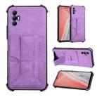 For Tecno Spark 8P Dream Holder Card Bag Shockproof Phone Case(Purple) - 1