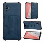 For Tecno Spark 8P Dream Holder Card Bag Shockproof Phone Case(Blue) - 1