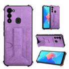 For Tecno Spark Go 2022/Spark 8C/KG5 Dream Holder Card Bag Shockproof Phone Case(Purple) - 1