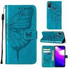 For Alcatel 1L 2021 Embossed Butterfly Leather Phone Case(Blue) - 1