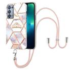 For OPPO Reno6 Pro+ 5G / Reno6 Pro Foreign Splicing Marble Flower Pattern TPU Phone Case with Lanyard(Imperial Crown) - 1
