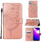 For Infinix Hot 10i / Smart 5 Pro Embossed Butterfly Leather Phone Case(Rose Gold) - 1