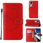 For Infinix Hot 11s NFC Embossed Butterfly Leather Phone Case(Red) - 1