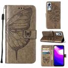 For Infinix Note 11 Embossed Butterfly Leather Phone Case(Grey) - 1