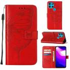 For Infinix Smart 6 Embossed Butterfly Leather Phone Case(Red) - 1