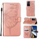 For Infinix Zero X Neo Embossed Butterfly Leather Phone Case(Rose Gold) - 1