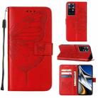 For Infinix Zero X Neo Embossed Butterfly Leather Phone Case(Red) - 1