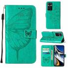 For Infinix Zero X / Zero X Pro Embossed Butterfly Leather Phone Case(Green) - 1