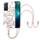 For Xiaomi Redmi Note 11 Pro 5G / 4G Foreign Splicing Marble Flower Pattern TPU Phone Case with Lanyard(Imperial Crown) - 1