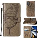 For Motorola Moto G Power 2022 Embossed Butterfly Leather Phone Case(Grey) - 1