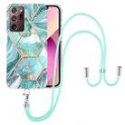 For Samsung Galaxy Note20 Ultra Electroplating Splicing Marble TPU Phone Case with Lanyard(Blue) - 1