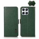 For Honor X30i / Play6T Pro / X8 KHAZNEH Side-Magnetic Litchi Genuine Leather RFID Phone Case(Green) - 1