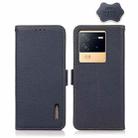 For vivo iQOO Neo6 KHAZNEH Side-Magnetic Litchi Genuine Leather RFID Phone Case(Blue) - 1