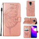 For Nokia C30 Embossed Butterfly Leather Phone Case(Rose Gold) - 1