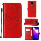 For Nokia C30 Embossed Butterfly Leather Phone Case(Red) - 1