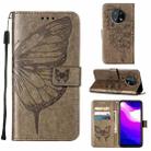 For Nokia G50 Embossed Butterfly Leather Phone Case(Grey) - 1