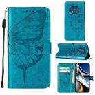 For Nokia XR20 Embossed Butterfly Leather Phone Case(Blue) - 1