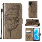 For OPPO Find X5 Embossed Butterfly Leather Phone Case(Grey) - 1