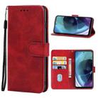 For Motorola Moto G71 5G Leather Phone Case(Red) - 1