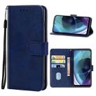 For Motorola Moto G71 5G Leather Phone Case(Blue) - 1