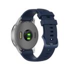 For Garmin Active Small Plaid Silicone Watch Band(Navy Blue) - 1