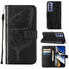 For Tecno Camon 18P / 18 Embossed Butterfly Leather Phone Case(Black) - 1