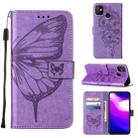 For Tecno Pop 5 Go Embossed Butterfly Leather Phone Case(Light Purple) - 1