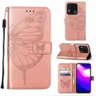 For Tecno Spark 8 Embossed Butterfly Leather Phone Case(Rose Gold) - 1