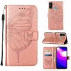 For Tecno Spark Go 2020 & 2021/6 Go Embossed Butterfly Leather Phone Case(Rose Gold) - 1