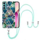 For Motorola Moto G60 / G40 Fusion Electroplating Splicing Marble TPU Phone Case with Lanyard(Blue Green) - 1