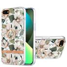 For iPhone SE 2022 / SE 2020 / 8 / 7 Ring IMD Flowers TPU Phone Case(Green Gardenia) - 1