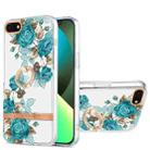 For iPhone SE 2022 / SE 2020 / 8 / 7 Ring IMD Flowers TPU Phone Case(Blue Rose) - 1