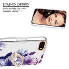 For iPhone SE 2022 / SE 2020 / 8 / 7 Ring IMD Flowers TPU Phone Case(Purple Begonia) - 3