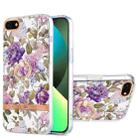 For iPhone SE 2022 / SE 2020 / 8 / 7 Ring IMD Flowers TPU Phone Case(Purple Peony) - 1