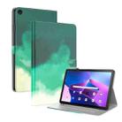 For Lenovo Tab M10 Plus 10.6 3rd Gen. Watercolor Pattern Skin Feel Magnetic Leather Tablet Case(Green) - 1